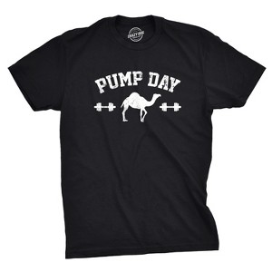 Mens Pump Day Funny Camel Hump Day Workout Fitness Gym Lifting T shirt - Crazy Dog Men's T Shirt - 1 of 4