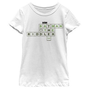 Girl's The Batman Riddler Crossword Puzzle T-Shirt - 1 of 4