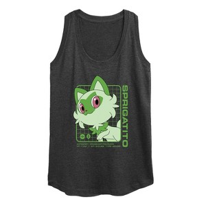 Women's - Pokémon - Sprigatito Stats Graphic Racerback Tank - 1 of 4