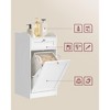 VASAGLE Bathroom Laundry Cabinet with Basket, with 1 Drawer and 1 Hidden Laundry Hamper,Tilt-Out Laundry Basket with Handles, Cloud White - 2 of 4