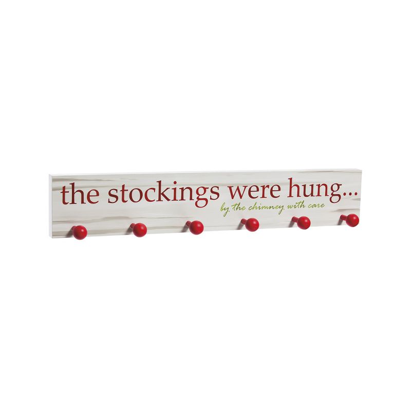 Evergreen Beautiful Christmas The Stockings Were Hung Wooden Mantel Sign Wall Decor - 24x1x4 in Indoor/Outdoor Decoration, 1 of 3