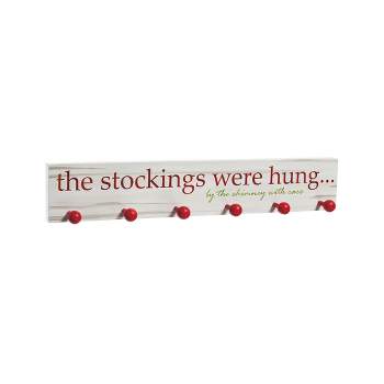Evergreen Beautiful Christmas The Stockings Were Hung Wooden Mantel Sign Wall Decor - 24x1x4 in Indoor/Outdoor Decoration