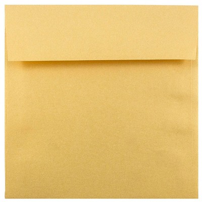 JAM Paper 6.5 x 6.5 Square Metallic Invitation Envelopes Stardream Gold GCST508