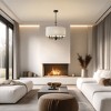 DORESshop Modern 5-Light Black E12 Chandelier with White Drum Shades for Dining Rooms, Living Rooms, and Kitchens (Light bulbs not included) - 4 of 4