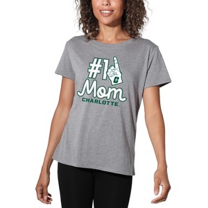 University Of North Carolina Charlotte 49Ers 1 Mom Women's Loose T-Shirt Athletic Heather - 1 of 4