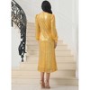 INSPIRE CHIC Women's Long Sleeve V-neck A-Line Midi Dresses - 4 of 4