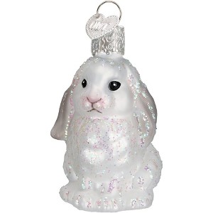 Old World Christmas Blown Glass Ornament for Christmas Tree, White Baby Bunny - 1 of 2