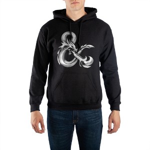 Mens Dungeons and Dragons Graphic Black Hooded Sweatshirt - 1 of 1