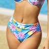 Women's Vibrant Floral Print High-Rise Bikini Bottoms - Cupshe - 2 of 4