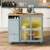 LunaLulinlk Kitchen Island with Drop Leaf, LED Light Kitchen Cart on Wheels, Large Kitchen Island Cart with an Adjustable Shelf and Drawers (Blue) - 2 of 4
