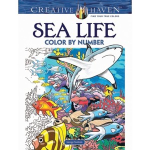 Creative Haven Sea Life Color by Number Coloring Book - (Adult Coloring Books: Sea Life) by  George Toufexis (Paperback) - 1 of 1