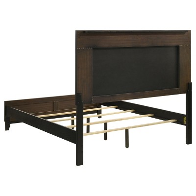 Modern White Queen Upholstered Bed with Gold Accents