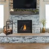Hastings Home Fireplace Tool Set and Rack, Mission-Style Firewood Holder with Shovel, Broom, Tongs, and Poker, Matte Black - 4 of 4