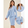 INSPIRE CHIC Women's Collarless Blazer and Formal Pencil Skirt Business Suit Set 2 Pcs - 2 of 4
