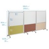 ECR4Kids Mobile Dry-Erase and Flannel Split Room Divider, 3-Panel - 2 of 4