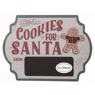 Transpac Wood White Christmas Sweet Countdown Chalkboard