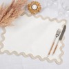 Saro Lifestyle 100% Linen Scallop Border Placemat (Set of 4) - 4 of 4