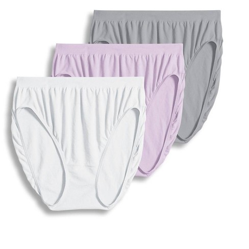 Jockey Women's Comfies Microfiber French Cut - 3 Pack 6 White/pink  Pearl/grey : Target
