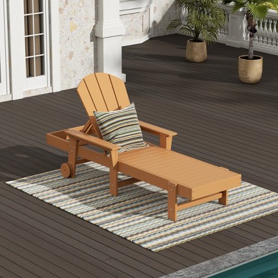 WestinTrends Malibu Reclining Chaise Lounge With Arms & Wheels