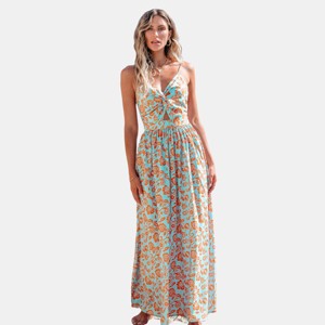 CUPSHE Women's Ornate Twisted Halter Maxi Beach Dress - Macy's