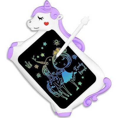 DOMETOUR LCD Writing Tablet 10" Unicorn Toy for Girls Boys Reusable Doodle Drawing Board for 3-8 Year Old Toddler Gift Toy
