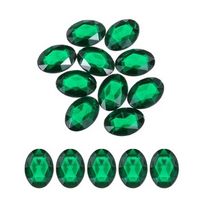 Unique Bargains Acrylic Flat Back DIY Decor Jewelry Oval Gems 10 Pcs - 1 of 4
