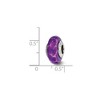 Black Bow Jewelry Sterling Silver Purple Giraffe Glitter Overlay Glass Bead Charm, 13mm - 3 of 4