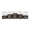 22" x 6" Round Glass Pillar Candle Holder Black - Olivia & May: Elegant Mantel Decor, 5-Unit Tray - 4 of 4