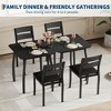 3 Piece Dining Table Set for 2, Farmhouse Kitchen Table and Upholstered Chair, Metal Frame Square Dining Room Furniture for Small Space, Apartment - 4 of 4