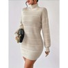 Women's Turtleneck Bodycon Sweater Dress - Knit Slim Fit Mini Dress for Fall & Winter (S-XL) - 3 of 4