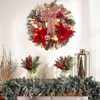 24 Inch Lighted Christmas Wreath with Golden Christmas Balls Ornaments, Pre-lit Xmas Wreath Battery Operated for Front Door Gate - 4 of 4