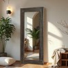 SpassWay Distressed Solid Wood Accent Mirror Vintage Full Length Mirror Retro Leaning Mirror Weathered White/Antique Brown/Charcoal - 3 of 4