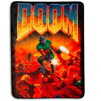 Just Funky DOOM Classic Fleece Throw Blanket | Cozy Lightweight Blanket | 45 x 60 Inches