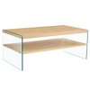 MAYEERTY Coffee Table Double Layer Rectangular Wooden MDF Glass Sides - 4 of 4