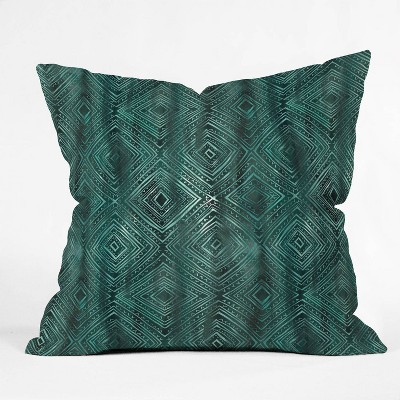 16"x16" Schatzi Drawn Square Throw Pillow Green - Deny Designs
