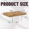 FURNIinspire Coffee Tables Walnut Colored MDF Coffee Table with Tempered Glass Legs for Living Room Bedroom Office, Brown, 39.3"*21.6"*15" - 3 of 4
