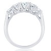 Pompeii3 1 Ct 5-Stone Graduated Real Round Diamond Wedding Engagement Ring 14K White Gold - 2 of 4