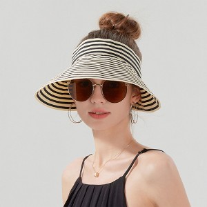 Anna-Kaci Striped Wide Brim Sun Visor Hat Lightweight Foldable Design for Outdoor Travel Beach Hiking Sports Vacations - 1 of 4