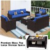 Garvee 5 Piece Outdoor Patio Furniture Sets, Wicker Conversation Set for Porch Deck, Rattan Sofa Chair with Cushion - 2 of 4