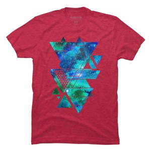 Men's Design By Humans Geometric Triangles Outer Space Galaxy By Limhengs T-Shirt - 1 of 4