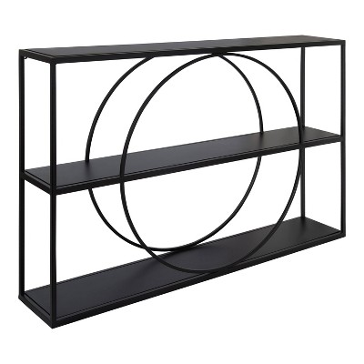 Black Metal 3 Tier Wall Hanging Shelf Decorative Arch Frame