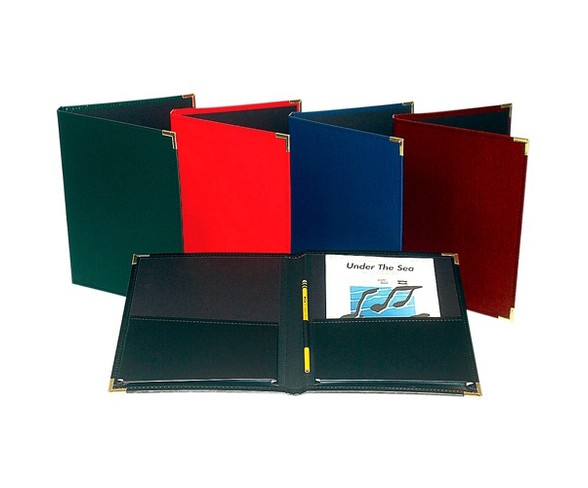 Marlo Plastics Choral Rehearsal Folder 9" X 12" with Gusset Pockets Green