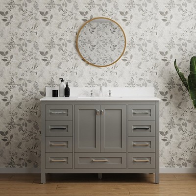 Vanity Sink Combo Mid-Century Bathroom Sink Cabinet Freestanding Single Bathroom Vanities With Marble Countertop