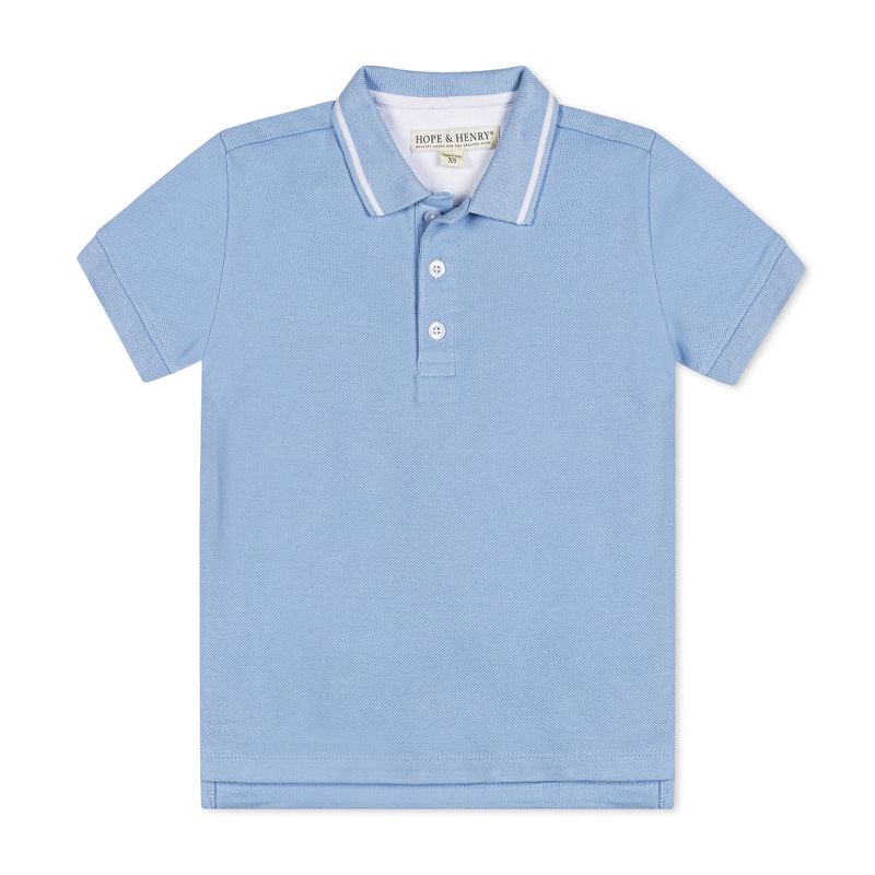 Hope & Henry Boys' Organic Short Sleeve Knit Pique Polo Shirt, Kids, 1 of 8