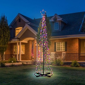 Yescom Vast-Starry 9Ft Christmas Cone Tree Lights with Star Top Outdoor Yard Cafe Restaurants Bars Holiday Decor Multi-Color Multicolor - 1 of 4