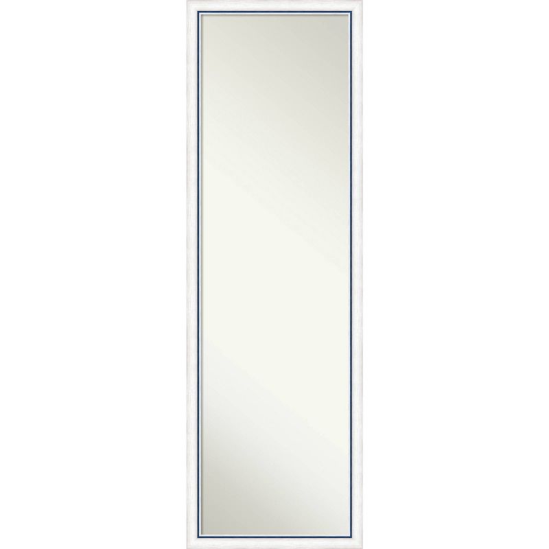 16&#34;x50&#34; Non-Beveled Morgan Wood on The Door Mirror White/Blue - Amanti Art, 1 of 11