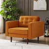 Velvet Mid-Century Modern Oversized Lounge Chair with Button Tufted Accent, Ideal Comfort - 4 of 4