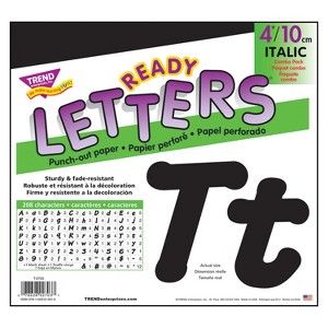 TREND Black 4-Inch Italic Uppercase/Lowercase Combo Pack (EN/SP) Ready Letters® - 1 of 3