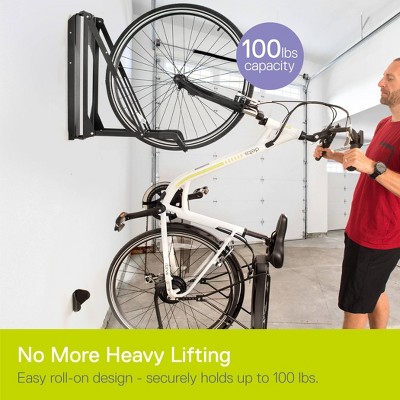 Black Steel Adjustable Pivot Bike Storage Rack