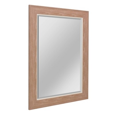 29.5" x 35.5" Textured Mat Liner Frame Mirror Walnut - Head West